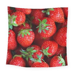 Strawberry, Berries, Fresh, Red Square Tapestry (large)