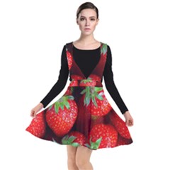 Strawberry, Berries, Fresh, Red Plunge Pinafore Dress