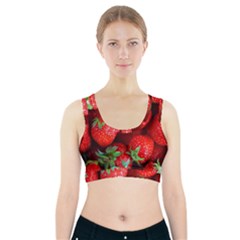 Strawberry, Berries, Fresh, Red Sports Bra With Pocket by kyorashop23