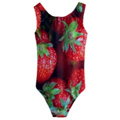 Strawberry, Berries, Fresh, Red Kids  Cut-out Back One Piece Swimsuit