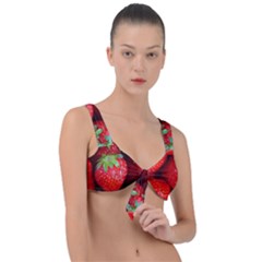 Strawberry, Berries, Fresh, Red Front Tie Bikini Top