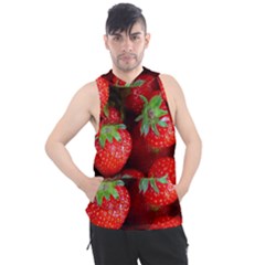 Strawberry, Berries, Fresh, Red Men s Sleeveless Hoodie