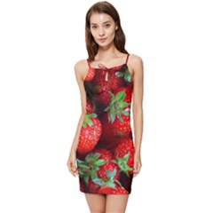 Strawberry, Berries, Fresh, Red Summer Tie Front Dress