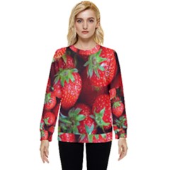 Strawberry, Berries, Fresh, Red Hidden Pocket Sweatshirt