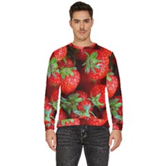 Strawberry, Berries, Fresh, Red Men s Fleece Sweatshirt