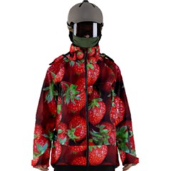 Strawberry, Berries, Fresh, Red Men s Zip Ski And Snowboard Waterproof Breathable Jacket