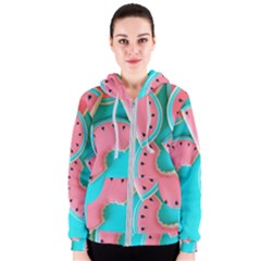 Watermelon, Fruit Women s Zipper Hoodie