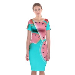 Watermelon, Fruit Classic Short Sleeve Midi Dress