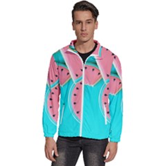 Watermelon, Fruit Men s High Neck Windbreaker