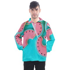 Watermelon, Fruit Men s Half Zip Pullover