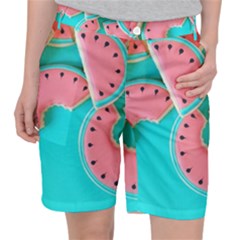 Watermelon, Fruit Women s Pocket Shorts by kyorashop23