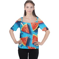 Watermelons, Fruits Cutout Shoulder T-shirt