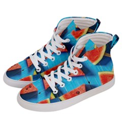 Watermelons, Fruits Men s Hi-top Skate Sneakers