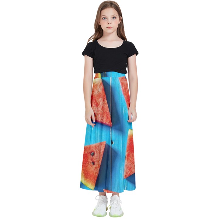 Watermelons, Fruits Kids  Flared Maxi Skirt