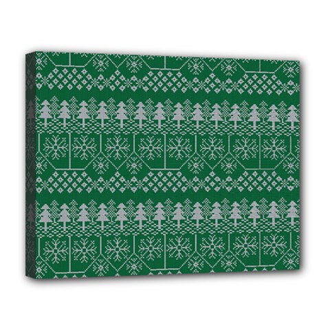 Christmas Knit Digital Canvas 14  X 11  (stretched)