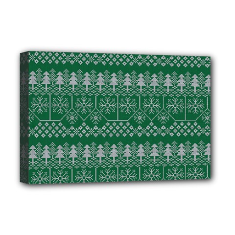 Christmas Knit Digital Deluxe Canvas 18  X 12  (stretched)