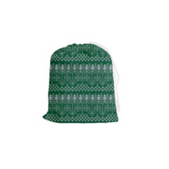 Christmas Knit Digital Drawstring Pouch (small)