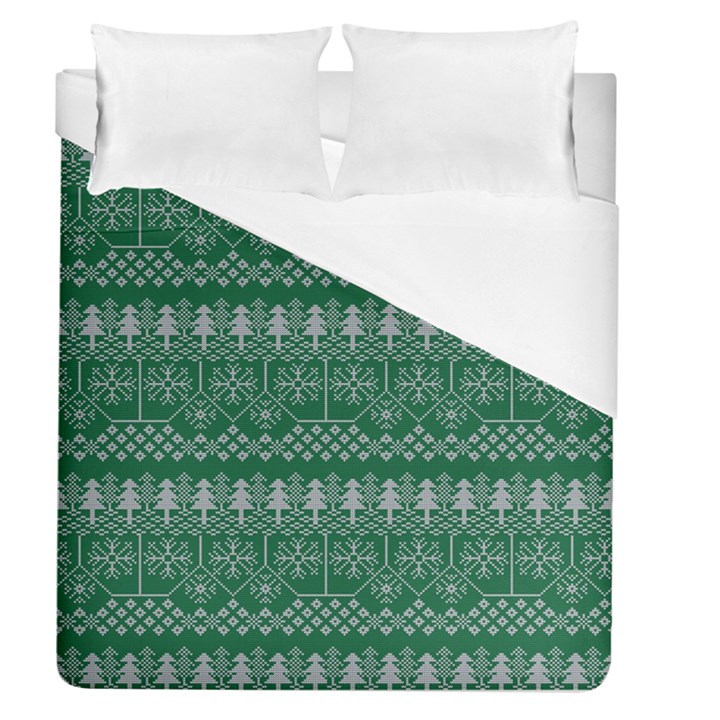 Christmas Knit Digital Duvet Cover (Queen Size)