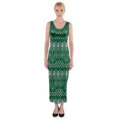 Christmas Knit Digital Fitted Maxi Dress