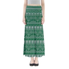 Christmas Knit Digital Full Length Maxi Skirt