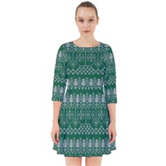 Christmas Knit Digital Smock Dress