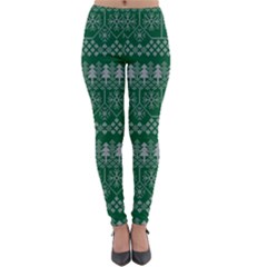 Christmas Knit Digital Lightweight Velour Leggings