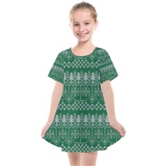 Christmas Knit Digital Kids  Smock Dress