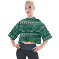 Christmas Knit Digital Mock Neck T-shirt