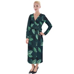 Foliage Velvet Maxi Wrap Dress