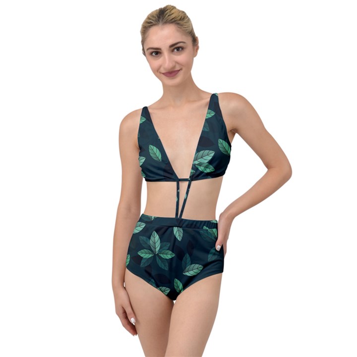 Foliage Tied Up Two Piece Swimsuit