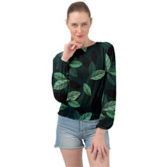 Foliage Banded Bottom Chiffon Top