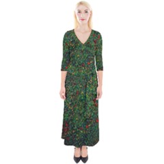 Grass Nature Meadow Quarter Sleeve Wrap Maxi Dress