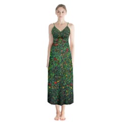 Grass Nature Meadow Button Up Chiffon Maxi Dress