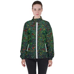 Grass Nature Meadow Women s High Neck Windbreaker