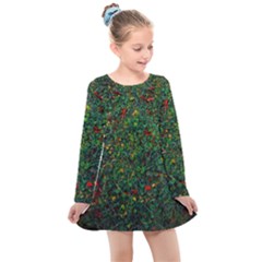 Grass Nature Meadow Kids  Long Sleeve Dress