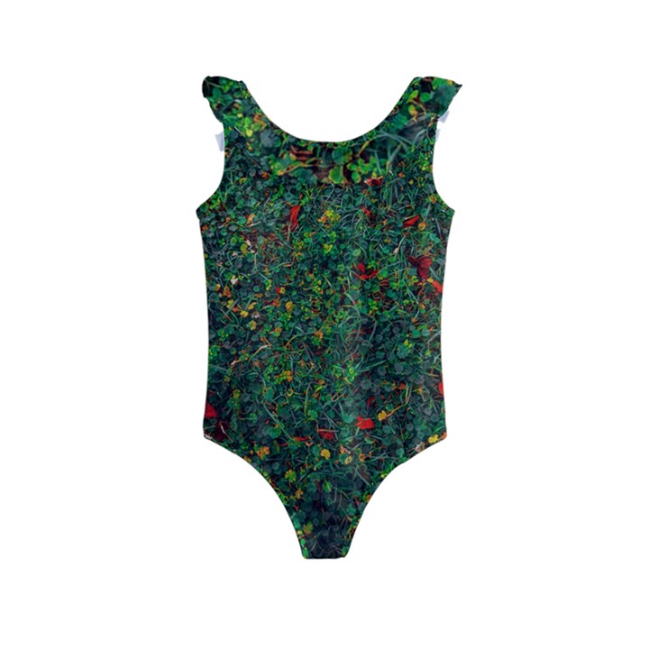 Grass Nature Meadow Kids  Frill Swimsuit