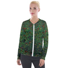 Grass Nature Meadow Velvet Zip Up Jacket