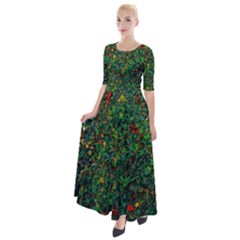 Grass Nature Meadow Half Sleeves Maxi Dress