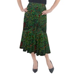 Grass Nature Meadow Midi Mermaid Skirt