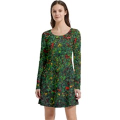 Grass Nature Meadow Long Sleeve Velour Skater Dress