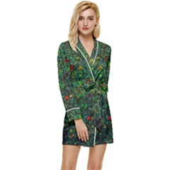 Grass Nature Meadow Long Sleeve Satin Robe