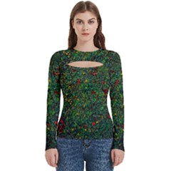 Grass Nature Meadow Women s Cut Out Long Sleeve T-shirt