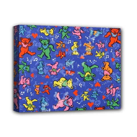 Grateful Dead Dancing Bears Pattern Deluxe Canvas 14  X 11  (stretched) by Salmanaz77