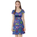 Grateful Dead Dancing Bears Pattern Short Sleeve Skater Dress View1