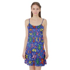 Grateful Dead Dancing Bears Pattern Satin Night Slip