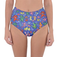 Grateful Dead Dancing Bears Pattern Reversible High-waist Bikini Bottoms