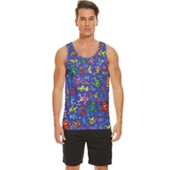 Grateful Dead Dancing Bears Pattern Men s Wide Collar Tank Top