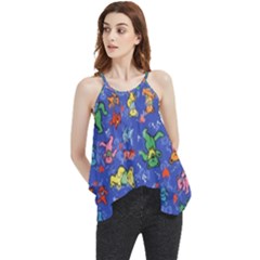 Grateful Dead Dancing Bears Pattern Flowy Camisole Tank Top