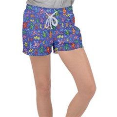 Grateful Dead Dancing Bears Pattern Women s Velour Lounge Shorts by Salmanaz77