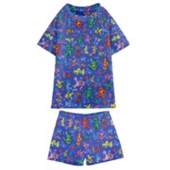 Grateful Dead Dancing Bears Pattern Kids  Swim T-shirt And Shorts Set